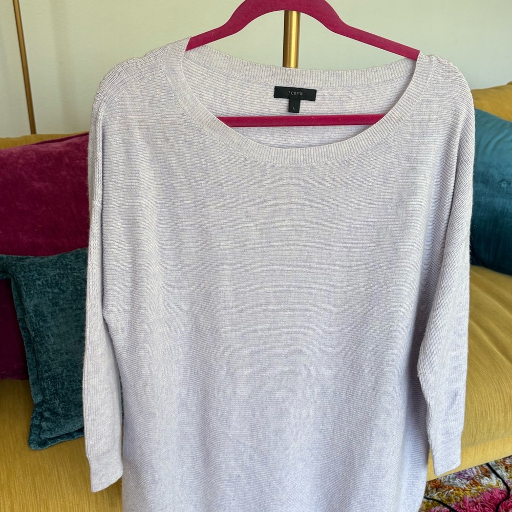 J. Crew Light Lavender Scoop Neck Sweater